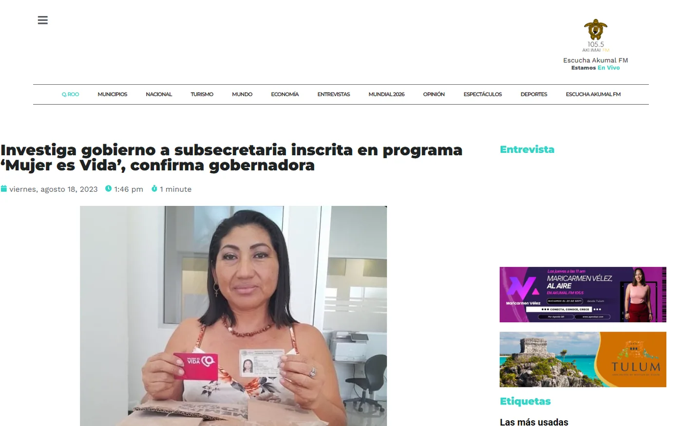 Sitio de Agenda QR en escritorio, pantalla 4