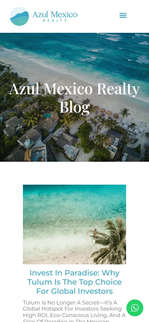 Sitio de Azul Mexico Realty en movil, pantalla 2
