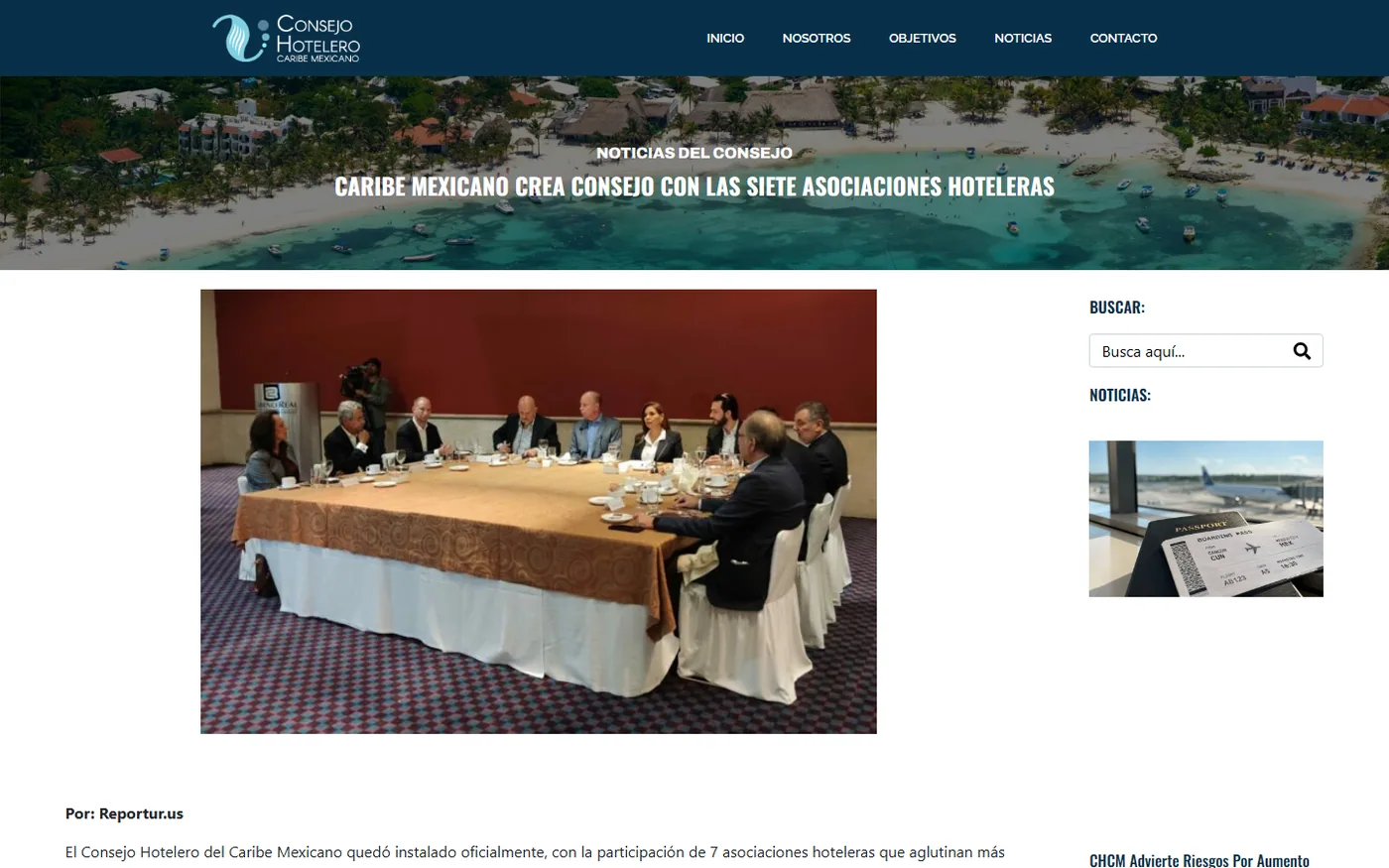 Sitio de Consejo Hotelero Del Caribe Mexicano en escritorio, pantalla 2