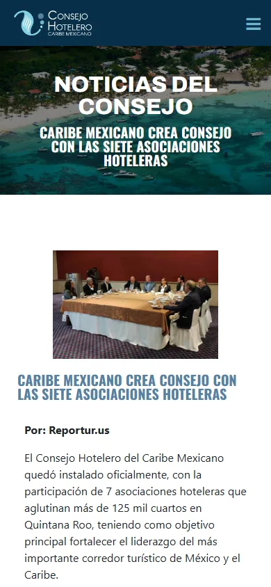 Sitio de Consejo Hotelero Del Caribe Mexicano en movil, pantalla 2