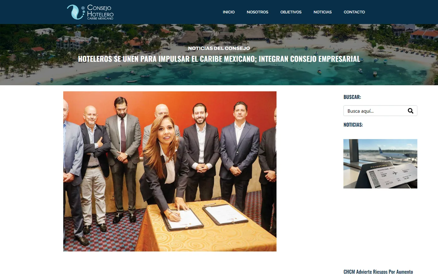 Sitio de Consejo Hotelero Del Caribe Mexicano en escritorio, pantalla 3