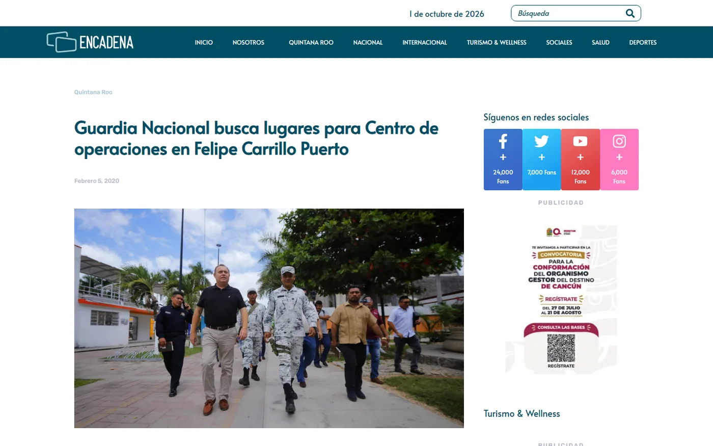 Sitio de Encadena Noticias en escritorio, pantalla 3