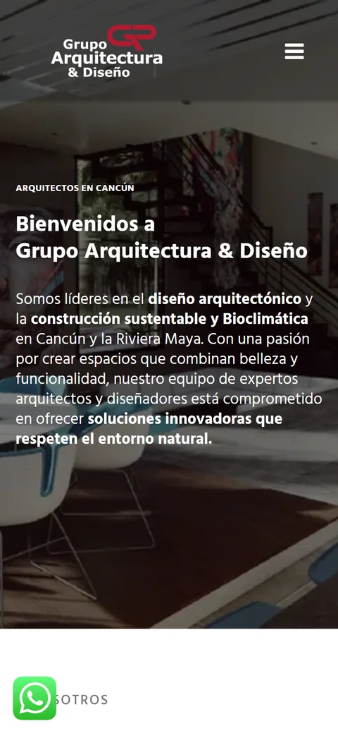 Sitio de Grupo Arquitectura & Diseño en movil, pantalla 1