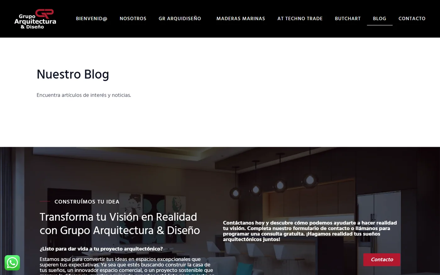Sitio de Grupo Arquitectura & Diseño en escritorio, pantalla 2