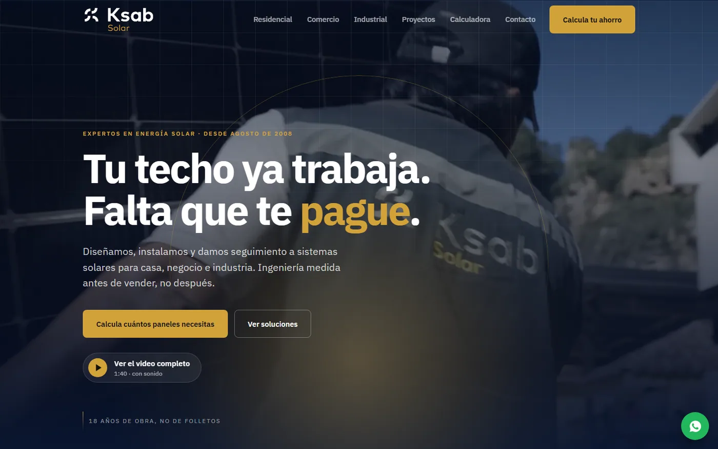 Grupo Ksab desktop website, screen 1