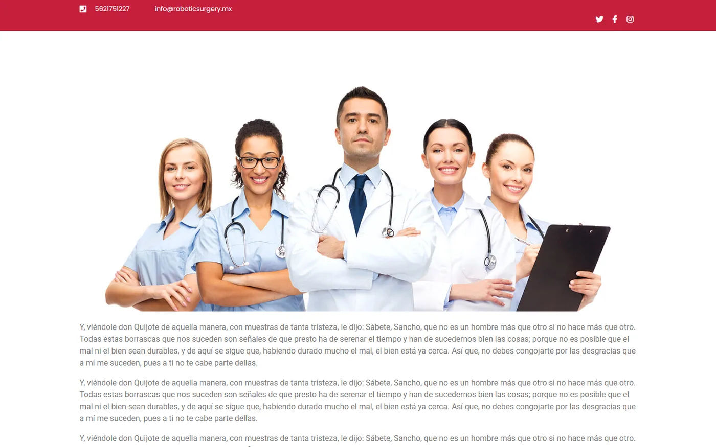 Sitio de Robotic Surgery en escritorio, pantalla 2